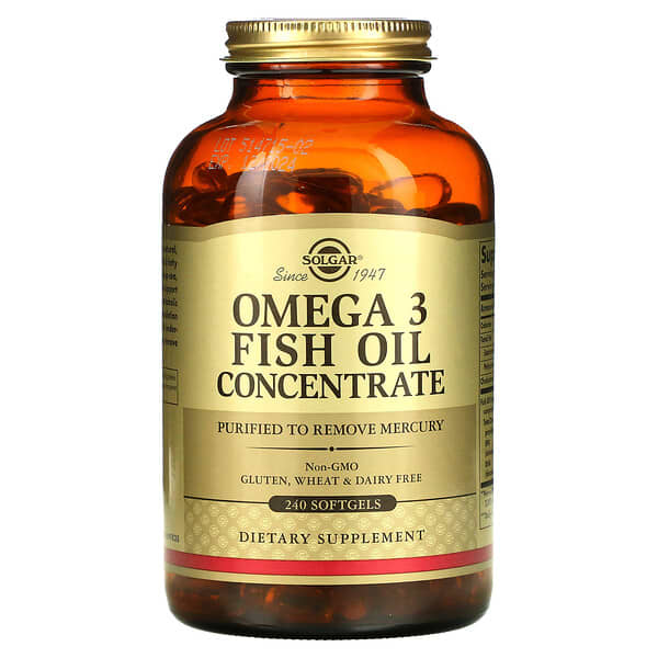 Solgar, Aceite de pescado concentrado Omega-3, 240 cápsulas blandas