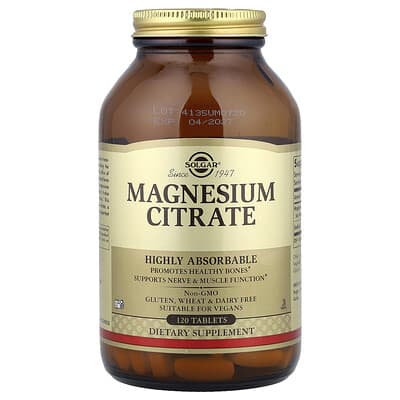 Solgar, Magnesium Citrate, 120 Tablets (200 mg Each Tablet)