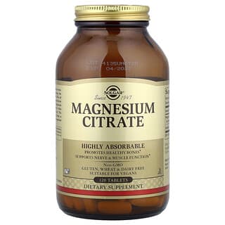 سولغار‏, سترات المغنيسيوم ، 120 قرصًا (200 ملجم لكل قرص)