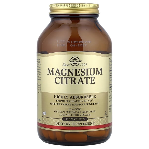 Solgar, Magnesium Citrate, 120 Tablets (200 mg per Tablet) (Discontinued Item) — product photo 1