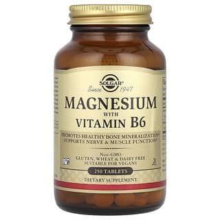 Solgar, Magnesio con vitamina B6, 250 comprimidos