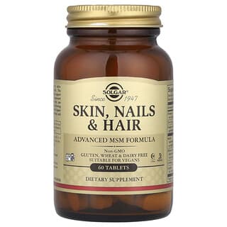 Solgar, Skin, Nails &amp; Hair, Advanced MSM Formula, 60 Comprimidos