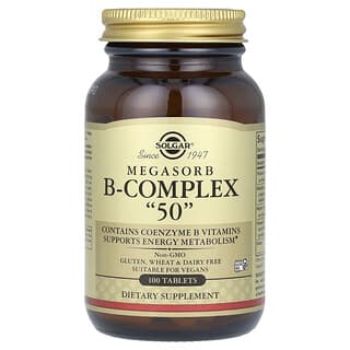 Solgar, Complexo B Megasorb "50", 100 comprimidos