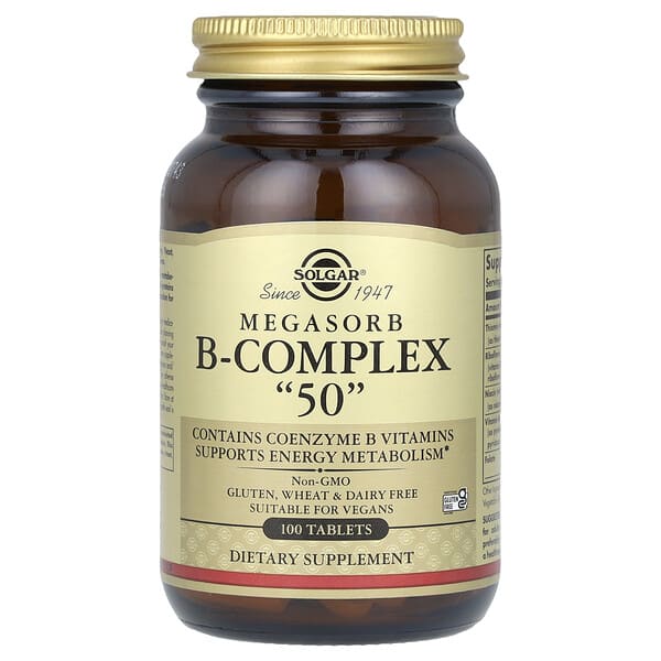 Solgar, Megasorb B-Complex "50"，100 片