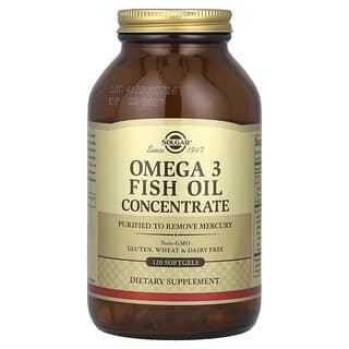 Solgar, Omega 3 Fish Oil Concentrate, Omega-3-Fischölkonzentrat, 120 Weichkapseln