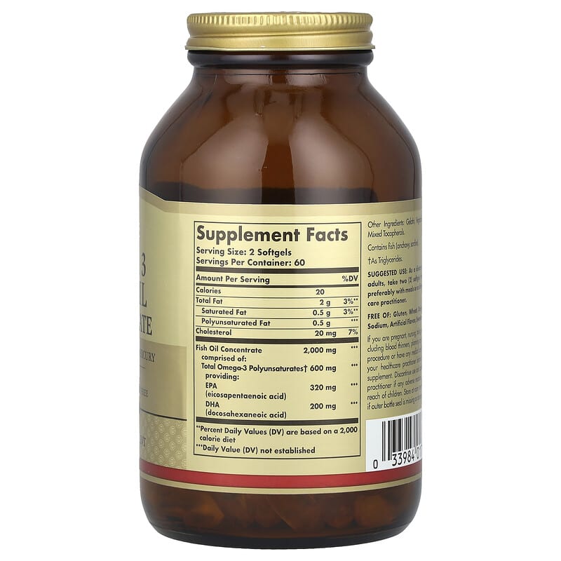 Oméga 3 6330 Mg - 120 Capsules, Triple Concentration, Santé Cœur/cerveau/articulations, Marque Xemenry