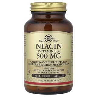Solgar, Niacin (Vitamin B3), 500 mg, 100 Vegetable Capsules