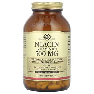 Solgar, Niacyna (witamina B3), 500 mg, 250 kapsułek roślinnych
