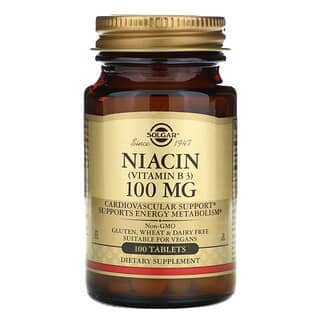 Solgar, Niacine (vitamine B3), 100 mg, 100 comprimés