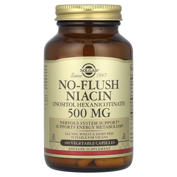 No-Flush Niacin, 500 mg, 100 Vegetable Capsules