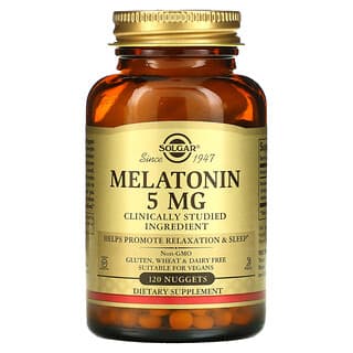 Solgar, Mélatonine, 5 mg, 120 comprimés