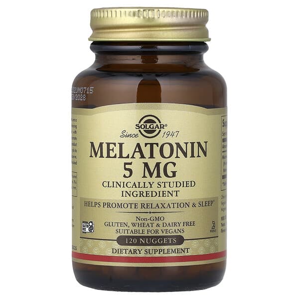 Solgar, Mélatonine, 5 mg, 120 comprimés