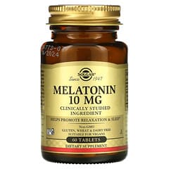 Solgar, Melatonina, 10 mg, 60 Tabletas