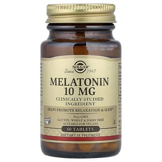 Solgar, Melatonin, 10 mg, 60 tabletter