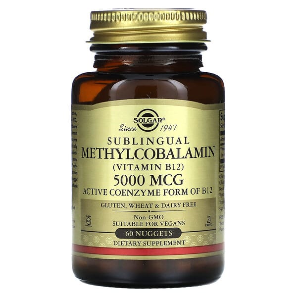 Solgar, Sublingual Methylcobalamin (Vitamin B12), 5,000 mcg, 60 Nuggets