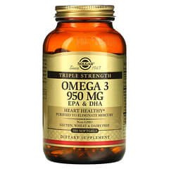 Solgar, Ômega-3, EPA e DHA, Força Tripla, 950 mg, 100 Cápsulas Softgel