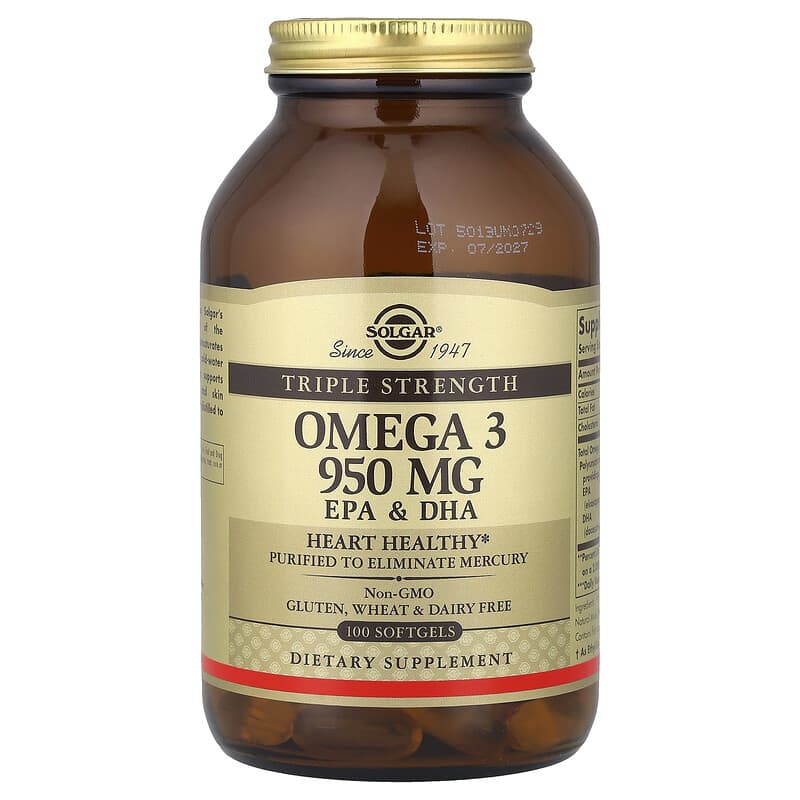 Solgar、オメガ3 トリプルストレングス、950mg、ソフトジェル100粒 | iHerb