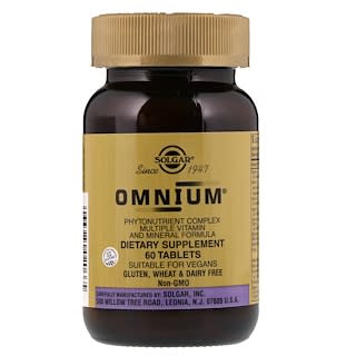 Solgar, Omnium, Phytonutrient Complex, Multiple Vitamin and Mineral Formula, 60 Tablets