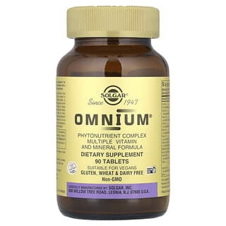 Solgar, Omnium, formule phytochimique de vitamines et de minéraux, 90 comprimés