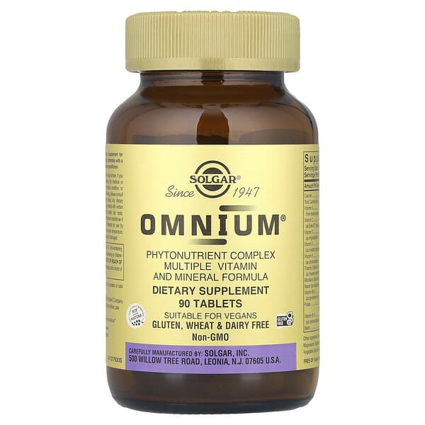 Solgar Omnium®, Phytonutrient Complex Multiple Vitamin and Mineral Formula, 90 Tablets