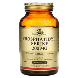 Solgar, Fosfatidilserina, 200 mg, 60 cápsulas blandas