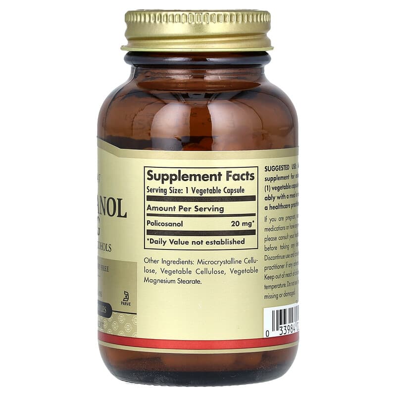 Bestvite Policosanol 25mg – 180 Vegetarian Capsules – No Stearates, No Flow Agents – Exp 02/2027