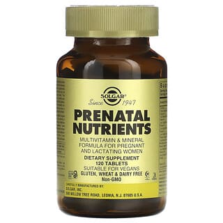 Solgar, Nutrientes prenatales, 120 comprimidos