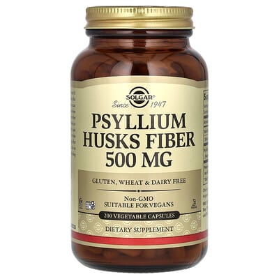 Solgar, Psyllium Husks Fibre, 200 Vegetable Capsules (500 mg per Capsule)