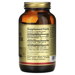 Solgar, Psyllium Husks Fiber, 500 mg, 200 Cápsulas Vegetais