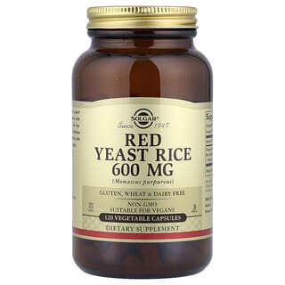 Solgar, Levure de riz rouge, 600 mg, 120 gélules végétales.