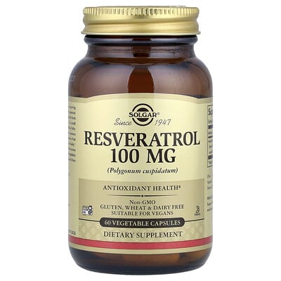 Solgar, Resveratrol, 100 mg, 60 Vegetable Capsules