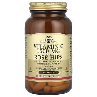 Solgar, Vitamina C con rosa mosqueta, 1500 mg, 90 comprimidos