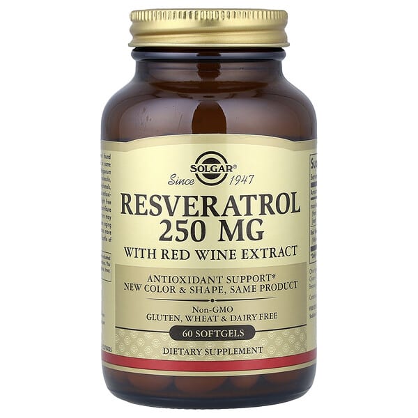 Solgar Resveratrol, 60 Softgels