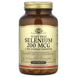 Solgar, Selênio, Sem Levedura, 200 mcg, 250 Comprimidos