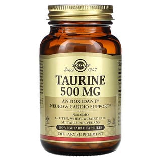 Solgar, Taurina, 500 mg, 100 cápsulas vegetales