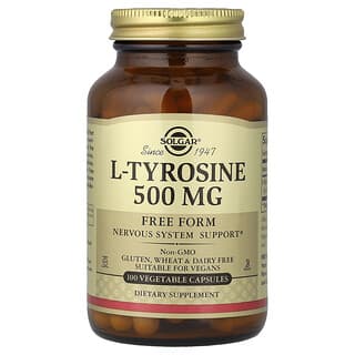 Solgar, L-тирозин, 500 мг, 100 вегетарианских капсул