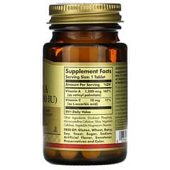 Solgar, витамин A в таблетках, 1500 мкг (5000 МЕ), 100 таблеток