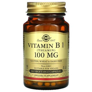 Solgar, 비타민 B1, 100 mg, 100 야채 캡슐