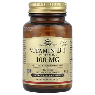 Solgar, Vitamin B1, 100 mg, 100 pflanzliche Kapseln