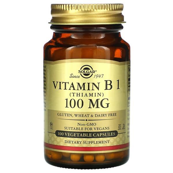 Solgar, Vitamine B1, 100 mg, 100 capsules végétales