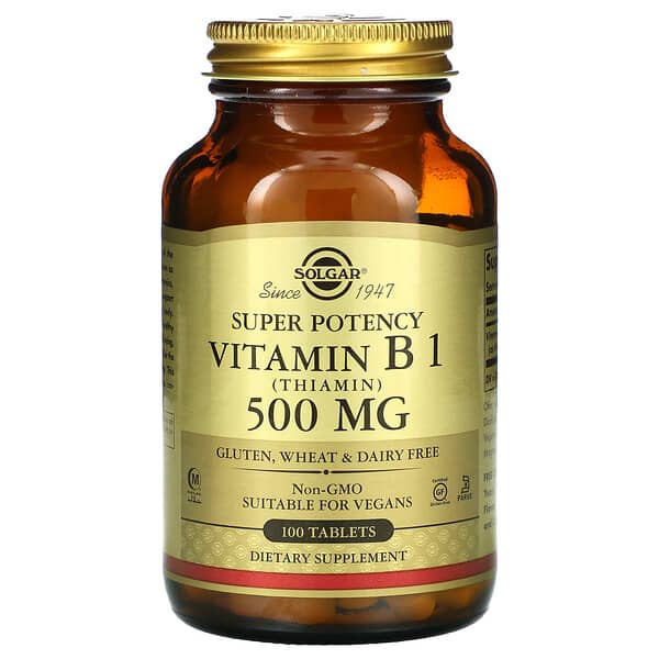 Solgar, Vitamin B1, 500 mg, 100 Tablets