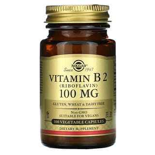 Solgar, Vitamin B2 (Riboflavin), 100 mg, 100 Vegetable Capsules