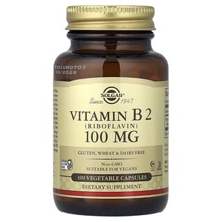 Solgar, Vitamin B2 (Riboflavin), 100 mg, 100 Vegetable Capsules