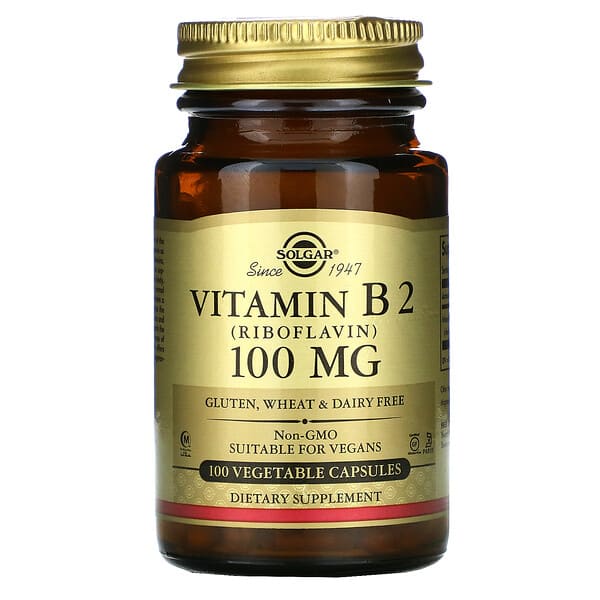Solgar, Vitamin B2, 100 mg, 100 vegetarische Kapseln