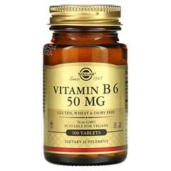 Solgar, Vitamin B6, 50 mg, 100 Tablets
