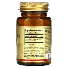 Solgar, Vitamin B6, 100 mg, 100 Tablets