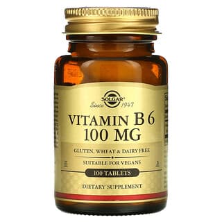 Solgar, Vitamine B6, 100 mg, 100 comprimés
