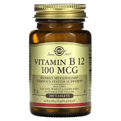 Solgar, Vitamina B12, 100 mcg, 100 comprimidos