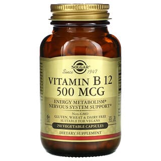 Solgar, Vitamina B12, 500 mcg, 250 capsule vegetali