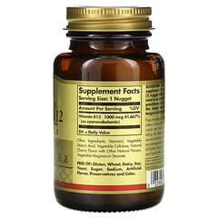 Solgar, Sublingual Vitamin B12, sublinguales Vitamin B12, 1.000 mcg, 250 Nuggets